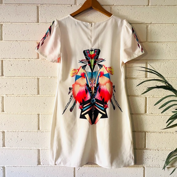 3/$30 Mantos Abstract Print Shift Dress - Picture 4 of 5